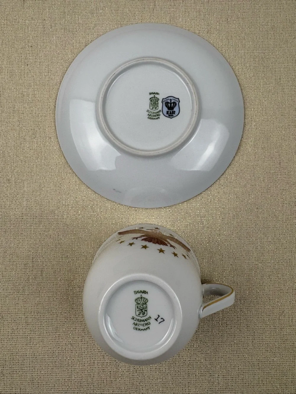 Vintage Schumann Arzberg Bavaria Porcelain Tea Cup and Saucer